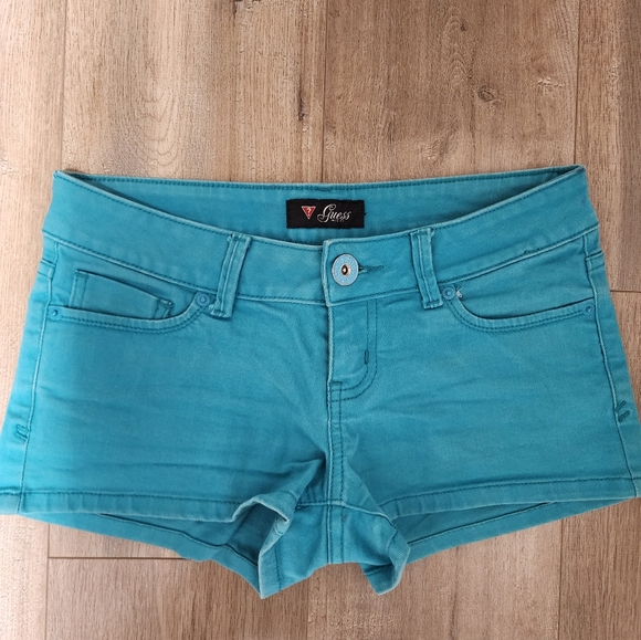Teal Jean Guess Shorts Size 28 - Picture 1 of 3